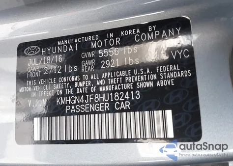 2017 Genesis G80 5.0 Ultimate из США, поврежденный, VIN KMHGN4JF8HU182413